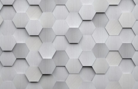 Brushed metal hexagons as a background